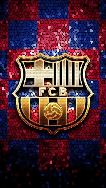 FCB, Mosaic, Logo, Dark aesthetic, FC Barcelona