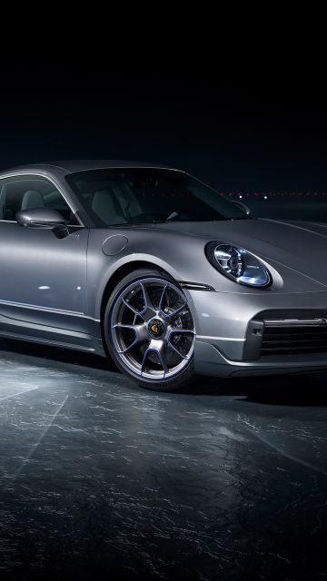 Porsche 911 Turbo S, Sports car, 5K, Dark background