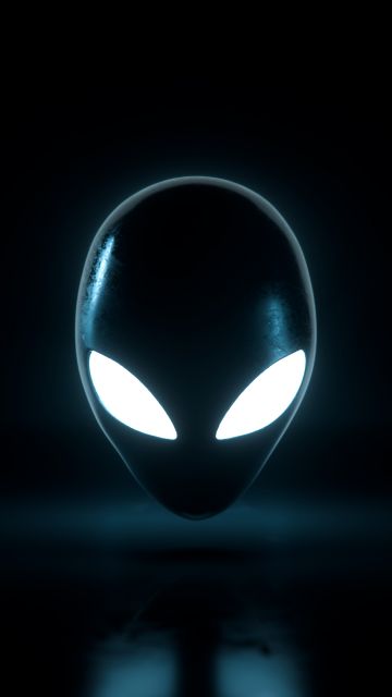 Alienware, Glowing eyes, AMOLED, Black background, Stock