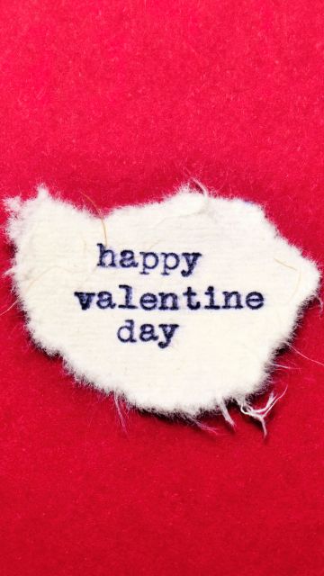 Happy Valentine's Day, Paper, Red background, February 14th, 5K