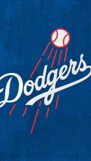 Los Angeles Dodgers, Baseball team, Major League Baseball (MLB), 5K, Blue background