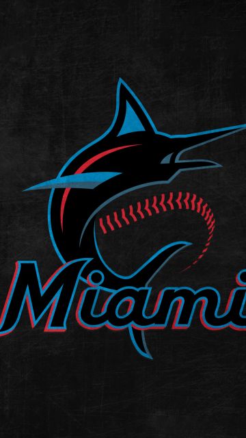 Miami Marlins, Baseball team, Major League Baseball (MLB), 5K, Dark background