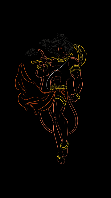 Bajrangbali, Minimalist, Hindu God, Lord Hanuman, Anjaneya, 5K, Black background, AMOLED