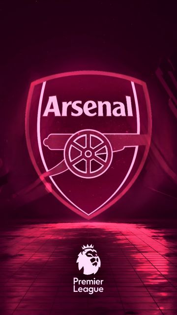 Arsenal FC, Neon background, Red aesthetic, Logo, Football club