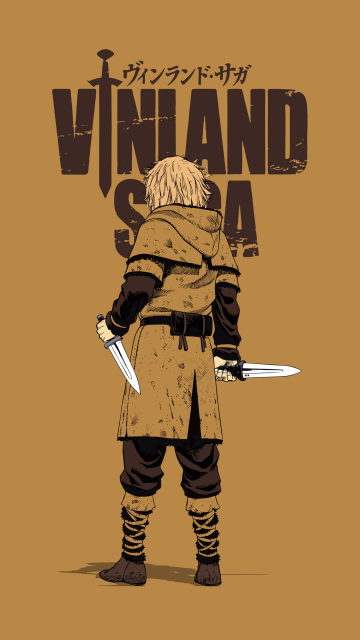 Thorfinn, Minimalist, Vinland Saga, Yellow background, 5K