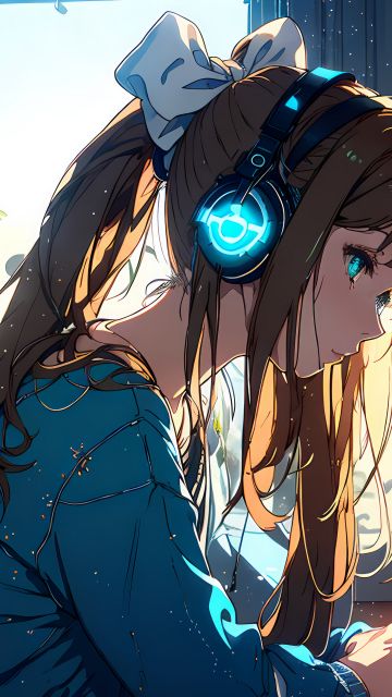 Anime girl, Listening music, Lofi girl, Alone, Mood