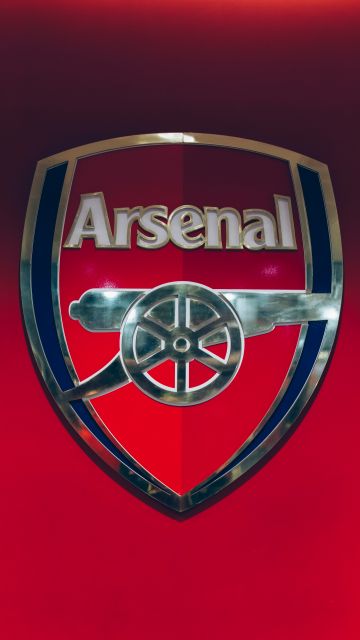 Arsenal FC, 8K, Logo, Football club, Red background, 5K