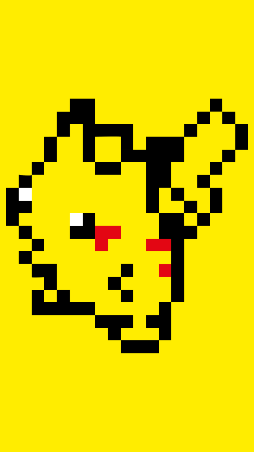 Pikachu, Pixel art, 12K, Yellow background, Minimal art, 5K, 8K, 10K