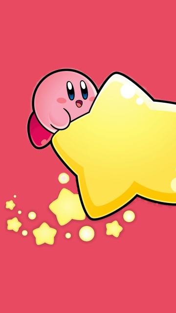 Kirby, Star, Pastel red, Cute cartoon