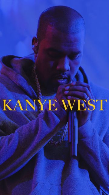 Kanye West, Live concert, 5K, Blue background, American rapper