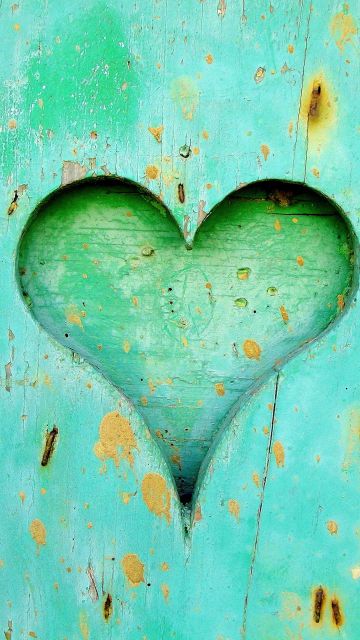 Love heart, Wooden background, Pastel cyan, 5K