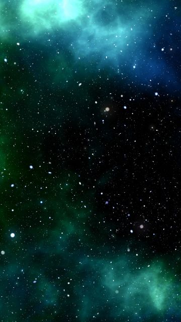Stars in sky, Galaxy, Cosmos, 5K, Emerald green