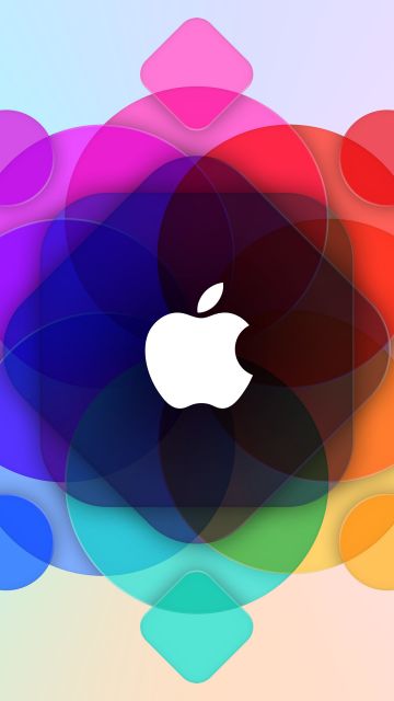 Apple logo, WWDC, Colorful, Gradient background, 5K, Pastel background