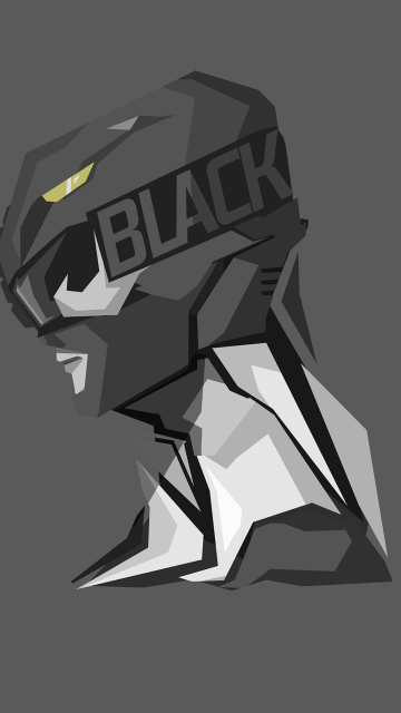 Black Ranger, Power Rangers, Dark background, Minimal art, 5K, 8K