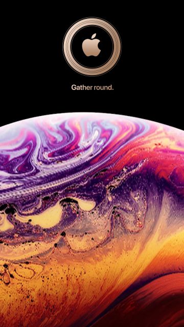 iOS 12, iPhone XS, Stock, Black background