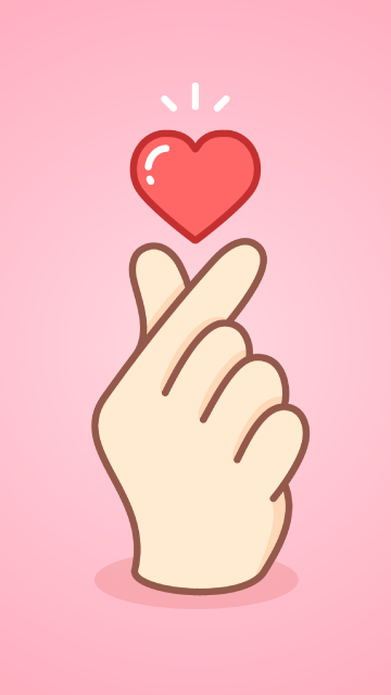 Finger heart, Pink aesthetic, Red heart, K-pop, 5K