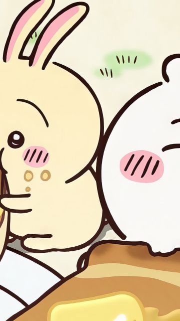 Usagi, Chiikawa, Nanka Chiisakute Kawaii Yatsu, Cute cartoon, Adorable, Light pink background