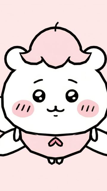 Chiikawa, Cute cartoon, Nanka Chiisakute Kawaii Yatsu, Adorable, Light pink background