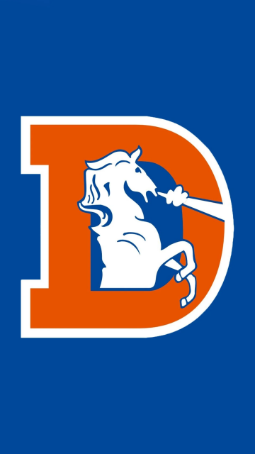 Denver Broncos, Minimal logo, Blue background, Miles Mascot