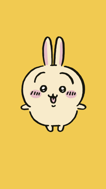 Usagi, Nanka Chiisakute Kawaii Yatsu, Yellow background, Adorable, Cute cartoon, 5K, 8K