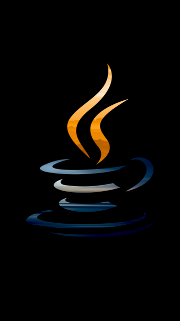 Java, Logo, Programming language, Black background, AMOLED