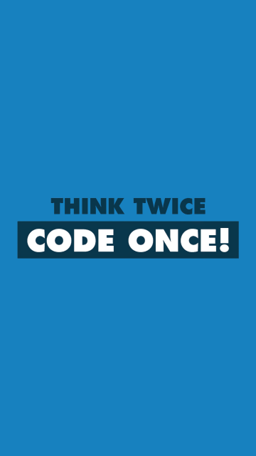 Coder, Popular quotes, Blue background, Minimalist