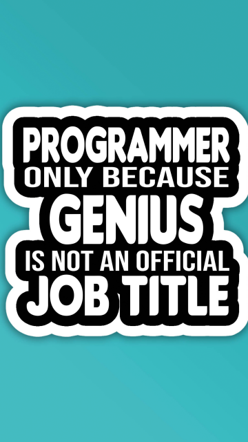 Genuis, Programmer, Cyan background, Programmer quotes