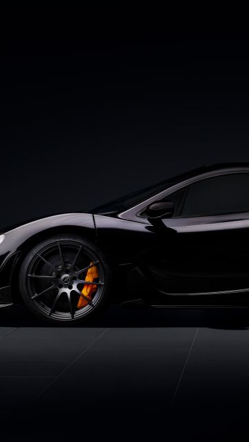 McLaren P1, 8K, Black cars, Dark background, 5K
