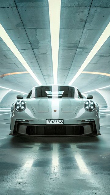 Porsche 911 GT3 RS, Tunnel, 5K, LED lighting