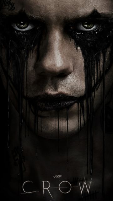 The Crow, Bill Skarsgard, 5K, Dark background, 2024 Movies