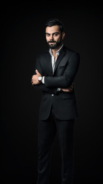 Virat Kohli, Black background, Indian cricketer, Batsman