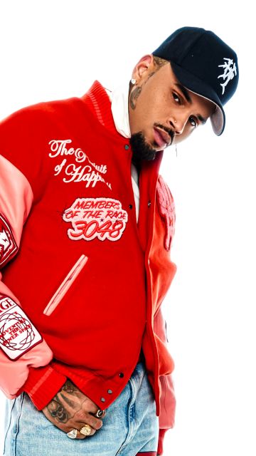 Chris Brown, 5K, White background, American singer
