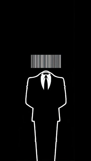 Business, Barcode, Suit, AMOLED, Black background, Minimalist