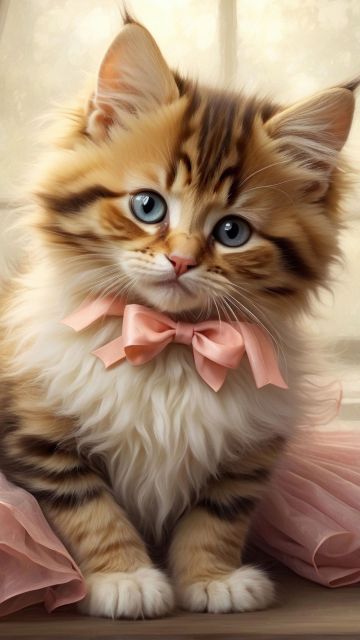 Adorable, Cute Kitten, AI art, 5K