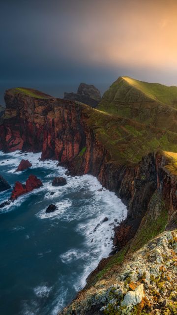 Ponta de São Lourenço, Scenic Spot, Sunset, Cliff, Ocean, Madeira Island, Portugal, 5K, 8K