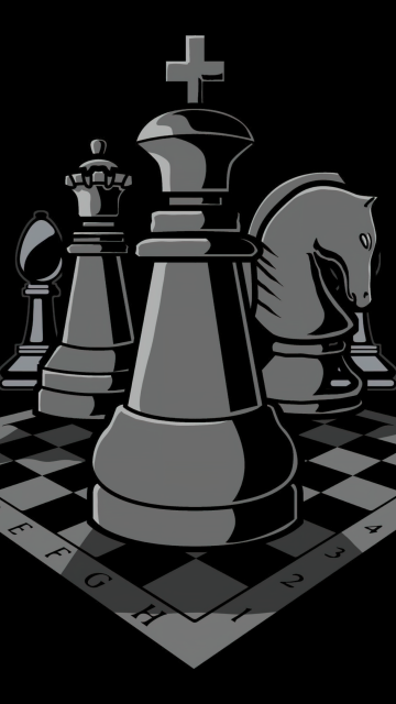 Chessboard, AMOLED, King (Chess), Knight (Chess), Pawn (Chess), Rook (Chess), Bishop (Chess), Chess pieces, Black background