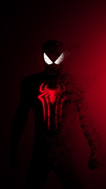Spider-Man, Dark, Red, Minimalist, Spiderman