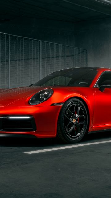 Porsche 911 Carrera S, 8K, Red cars, 5K