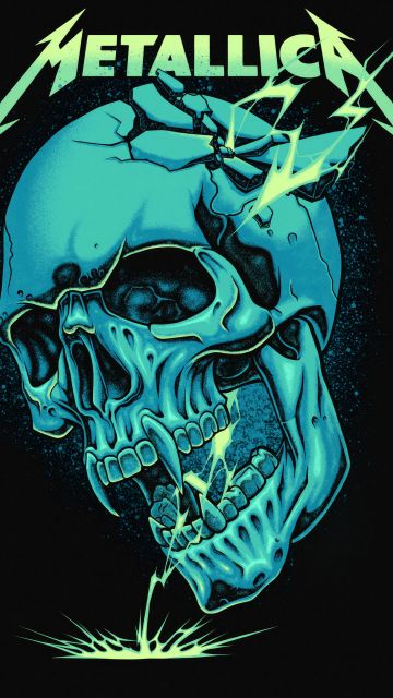 Metallica, Skull, Black background