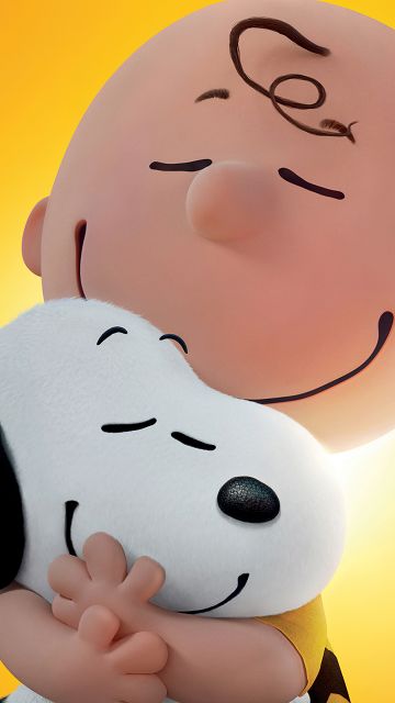 Peanuts, Cute cartoon, Charlie Brown, Snoopy, Yellow background
