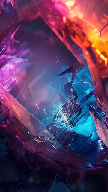 Crystal, Abstract background, Colorful, 5K, Sparkling