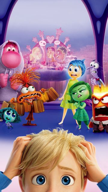 Inside Out 2, Character art, Movie poster, Animation movies, Pixar movies, 2024 Movies, Joy (Inside Out), Sadness (Inside Out), Anger (Inside Out), Fear (Inside Out), Disgust (Inside Out), Anxiety (Inside Out), 5K, Embarrassment, Envy