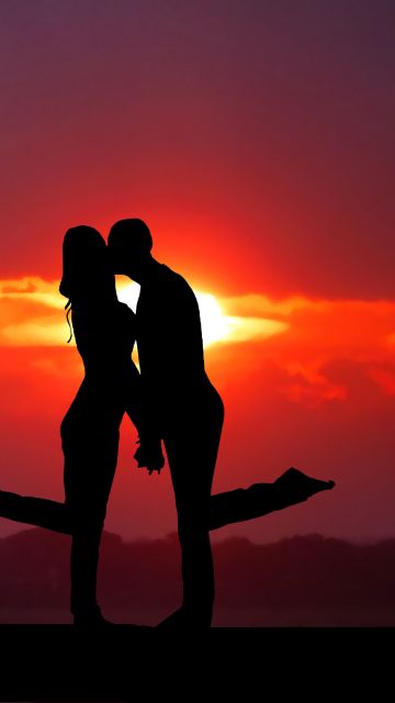 Couple, Sunrise, Together, Romantic, Dove, Silhouette