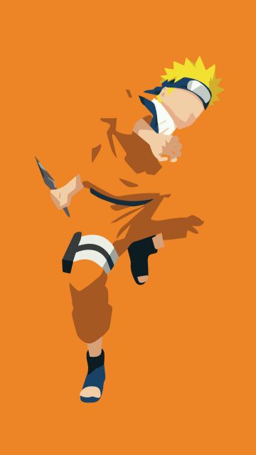 Naruto Uzumaki, Minimalist, Orange background