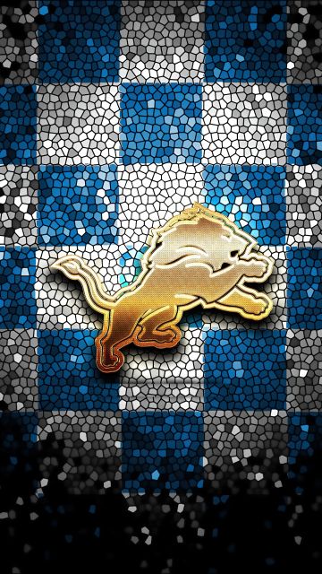 Detroit Lions, Mosaic, Emblem, American football team, NFL team, 5K