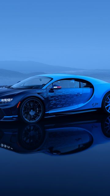 Bugatti Chiron, Blue aesthetic, 5K, 8K