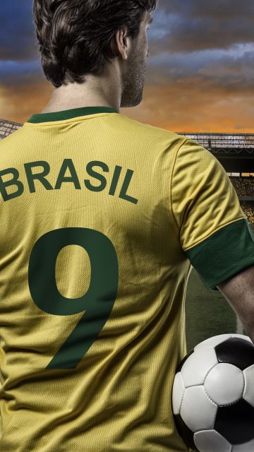 Brazil, Football player, Soccer Player, Soccer field, 5K, FIFA World Cup