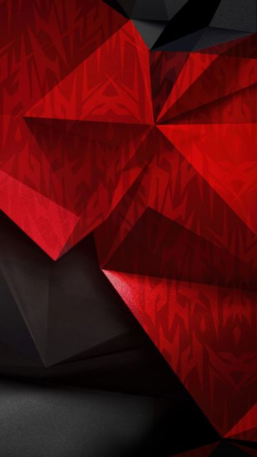 Red abstract, Polygonal, 5K, Black abstract