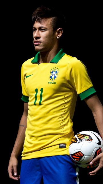 Neymar Jr, Black background, Brazilian Football Player, AMOLED