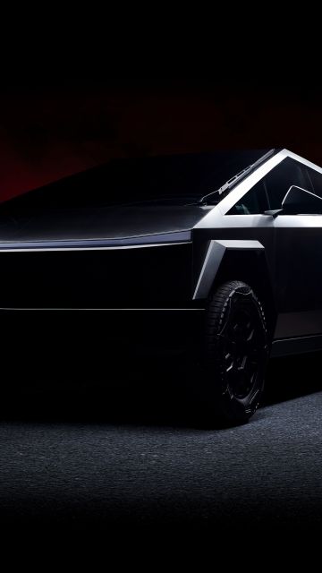 Tesla Cybertruck, Dark aesthetic, 5K, Dark background